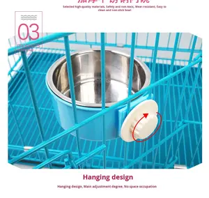 ידידותי לסביבה סיטונאית לחיות מחמד אספקה תליית נירוסטה כלב & חתול מזון/קערות דפוס מוצק לחיות מחמד שתיית קן כלוב - Product Image 3