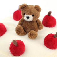 Peluche pour animaux de compagnie en forme de gâteau aux cerises, jouet interactif à mâcher en forme de nourriture mignonne pour chiens