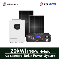 Kit de système d'énergie solaire hybride 10 kW avec onduleur, batterie, panneaux solaires, compteur CT et ensemble de câbles de montage