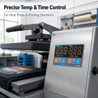 Intelligent Digital Temperature Controller Timer 4 Working Modes Degree C/F Switchable IP65 Rated 2-Year Warranty Heat Press