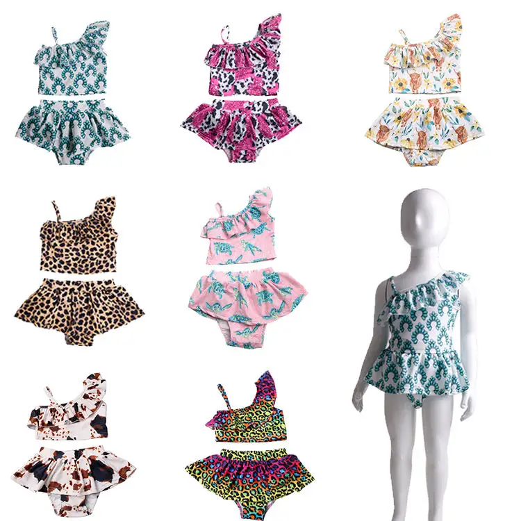 Conjunto de biquíni infantil boutique moda verão para praia, roupas de praia para bebês e meninas, venda imperdível