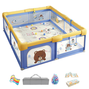 Clôture de sécurité pour bébé d'intérieur, vente directe d'usine, <span class=keywords><strong>parc</strong></span> pour enfants <span class=keywords><strong>pliable</strong></span>, <span class=keywords><strong>parc</strong></span> pour enfants, 150x180cm, gris vert, style dessin animé - Product Image 1