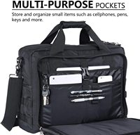 Sac à main tactique multifonctionnel pour homme BSCI personnalisé de 17 pouces, sac de pilote, sac à bandoulière pour ordinateur portable