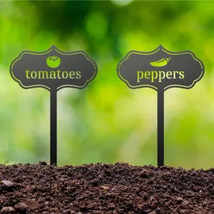 Etiquetas de plantas para sementes de frutas/vegetais, marcadores elegantes para áreas internas/externas, jardim com placa durável