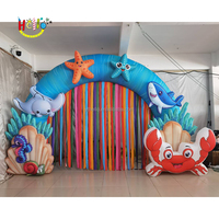 Arche gonflable bleue sur le thème de l'océan, décoration de fête d'anniversaire avec souffleur électrique, taille personnalisée