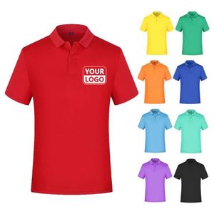 Custom Promotion Print Logo Solid Color Plain Blank Pique Polyester Embroidery Washed T Shirt Cotton T-shirts Men's Polo Shirts - Product Image 1