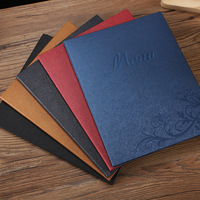 Dossier de menu en cuir PU personnalisé de style professionnel, doré, gaufré, restaurant, bar, porte-cartes de commande, dossier de recettes fait main