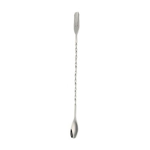 Cuchara espiral de acero inoxidable 304 para viajes internacionales, agitador de café y hielo de doble propósito, cuchara con extremo tipo tenedor - Product Image 5