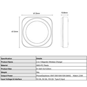 Tragbares magnetisches 3-in-1-Schnellladegerät Faltbares kabelloses Ladegerät Adapter Mobiltelefon Magnetisches kabelloses Ladegerät - Product Image 6
