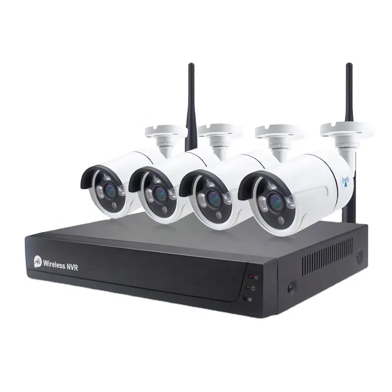 Kit Kamera CCTV NVR Penglihatan Malam, Kit Kamera CCTV 4CH dengan 4 Buah PST-TWK04BM H.264 1080P Tahan Air Luar Ruangan