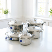 Ensemble de casseroles et poêles en gros, 10 pièces, style turc, cuisine, acier inoxydable 201, batterie de cuisine personnalisable, compatible induction