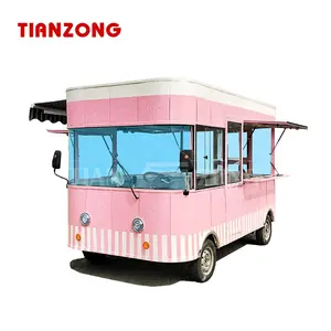 TIANZONG J119 Electric food truck pink carte d'or ice cream food trailer food van solar ice cream cart