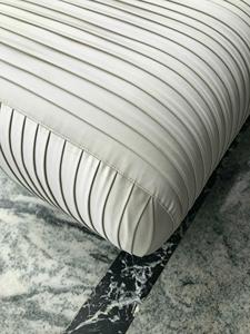 Modern Luxury Pleated Ottoman <b>Bench</b> with Gold Metal <b>Legs</b> for Hotel Apartment Villa Bedroom Living Room - Product Image 4