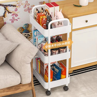 Chariot de rangement de cuisine à 3 niveaux, chariot mobile multifonctionnel à roulettes avec roues verrouillables pour salle de bain, buanderie, salon