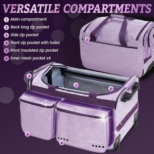 Bolsa de baile rodante de muestra gratis con perchero para ropa, competencia de rendimiento personalizado, carrito para exteriores, bolsas rodantes de lona impermeables - Product Image 6
