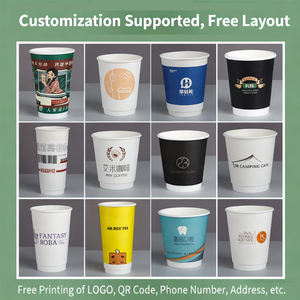 Gobelet en papier jetable à paroi simple ou double pour boissons chaudes avec couvercle, impression personnalisée de logo en usine, vente en gros, design 8 12 oz - Product Image 6