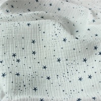 Baumwoll-Kreppstoff, doppellagiger Musselin, bedruckt, sandgewaschen, leicht, feuchtigkeitsableitend, fusible Stoff 216829 für Babydecken