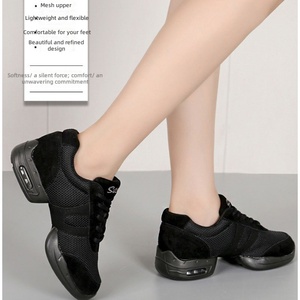 Chaussures de <span class=keywords><strong>danse</strong></span> à semelle fendue pour femmes, <span class=keywords><strong>baskets</strong></span> de jazz modernes à lacets avec coussin d'air, chaussures en maille respirante pour la pratique de la <span class=keywords><strong>danse</strong></span> - Product Image 2