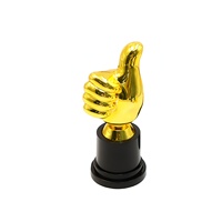 Trophées de récompense « Thumbs up » 5 pouces en plastique doré, petit trophée, récompenses de bureau, cadeaux, célébrations, jeux sportifs, fête, compétition, cadeau