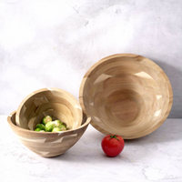 Woodsun gros fait à la main grand bébé pâte salade fruits service alimentaire bol à mélanger les légumes rond bol en bois d'acacia naturel