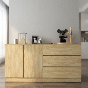 Meuble de rangement moderne à 2 portes et 5 tiroirs en aggloméré de haute qualité pour salon contemporain Furnizone - Product Image 2