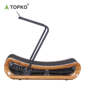 TOPKO <strong>Non</strong>-<strong>Motorized</strong> Electric Runway Curved Wooden <strong>Treadmill</strong> for Home Fitness with LED Screen Manual Workout - Product Image 3