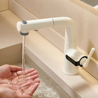 Robinet de cuisine moderne en laiton écologique de haute qualité Weihao, mitigeur intelligent pour lavabo avec affichage numérique de la température, à poser sur le comptoir