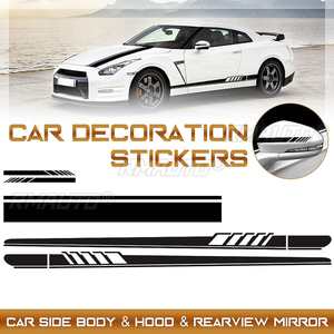 5Pcs Universal DIY <b>Vinyl</b> Racing Stripe Side Body Car Hood Rearview Mirror <b>Decal</b> Sticker for Car Vehicle Waterproof Scratchproof - Product Image 1