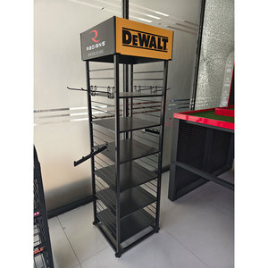 Quincaillerie personnalisée Présentoir pour outils de jardin de tondeuse à gazon en métal réglable multicouche avec en-tête - Product Image 1