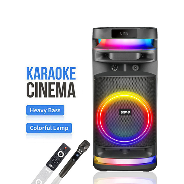 GD-9005 Professional DJ Sound Karaoke Speaker With Active BT Wireless Microphone Traction DC Power for Outdoor Parties