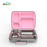 Aohea Home Living Style Boîte à lunch Bento en acier inoxydable 304 à 4 compartiments pour enfants Boîte à lunch de qualité alimentaire
