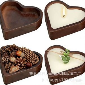 Bol à bougie en bois en forme de cœur, bois massif, décoration d'intérieur, cadeau pour la Saint-Valentin, porte-lampe à huile essentielle - Product Image 4