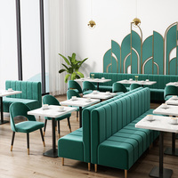 Canapé et table/chaises modernes en marbre pour restaurant, mobilier écologique de haute qualité, thème café double