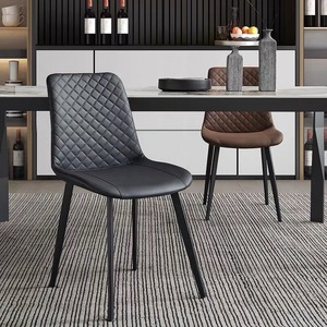 Nordic Style Upholstered <b>Dining</b> <b>Chair</b> Black Quilted Design Modern Home Living Room Hotel Use - Product Image 1