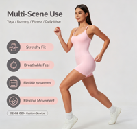 Combinaison une pièce gainante style débardeur pour femme, respirante et à séchage rapide, idéale pour le fitness et l'entraînement (vente en gros)