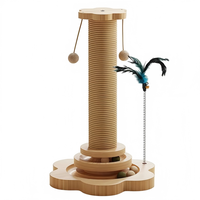 Arbre à chat d'intérieur moderne et écologique 50*50*50cm, beige, en sisal et bois, structure d'escalade à 3 niveaux, emballage en carton, Noël, Halloween