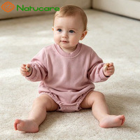 Combinaison bébé personnalisée à imprimé tendance, 100% coton, fermeture à boutons, manches longues, antibactérienne, écologique