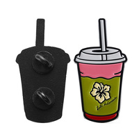 Fabricant de badges personnalisés en métal, mignons, en émail dur ou souple, avec logo sur mesure, pour thé au lait à bulles Boba