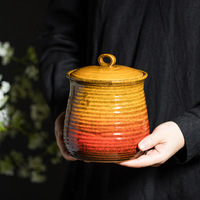 Bocal de rangement pour thé en céramique grande capacité 1,2 L/42 oz avec joint d'étanchéité, design moderne et minimaliste, glaçure transformée au four, pour la cuisine