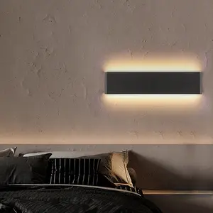 Decoración moderna Pasillo Negro Arriba y Abajo Apliques Luces de pared interiores Led Creativo Minimalista Luz Lámparas de pared Interior