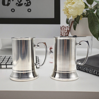 Chope en métal 304 avec poignée en acier inoxydable de 16oz 20oz 35oz Tasse sous vide en acier inoxydable