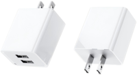 2.4A Dual USB Port 12W QC3.0 Pengisi Daya Cepat KR EU/US/UK Plug Wall Charger dengan Kabel untuk Ponsel (PC Tahan Api)