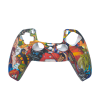 Coque de protection ergonomique en silicone souple style graffiti antidérapante pour manette PS5 – Étui en caoutchouc pour hydrographie