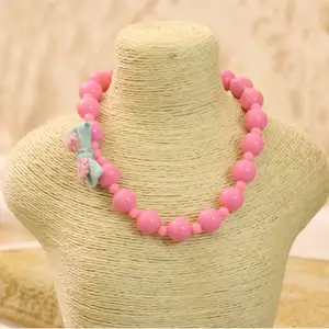 Handgemachte Kleinkind Süßigkeiten Farbe Choker Halsketten Armband Schmuck Set für Kinder Großhandel