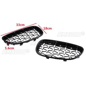 Parrilla Delantera Estilo Diamante Cromado y Negro Brillante para BMW Serie 5 E60 E61 2003 2004 2005 2006 2007 2008 2009 2010 - Product Image 3