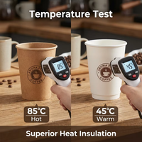 Vaso de Papel Desechable para Bebidas y Café, de Doble Pared, Kraft, Biodegradable, Compostable, Ecológico, con Logotipo Personalizado Impreso al por Mayor