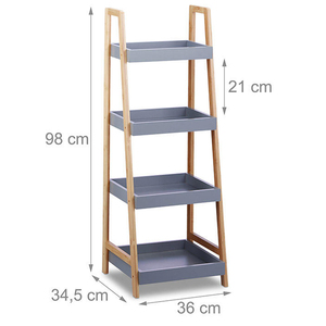 4-<span class=keywords><strong>Tier</strong></span> phong cách tối giản tre lưu trữ thang giá kệ cho phòng tắm lưu trữ tổ chức - Product Image 3