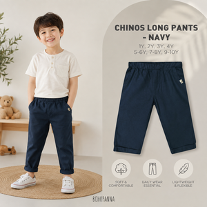 Pantalones de algodón azul marino para el día a día que brindan comodidad transpirable, ajuste flexible y estilo moderno para niños que disfrutan de la escuela, viajes y juegos. - Product Image 1