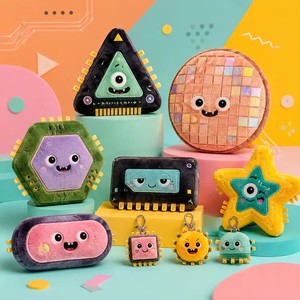 Peluche géométrique en gros, motif monstre, triangle, hexagone, étoile, circuit, jouet en peluche rembourré - Product Image 1