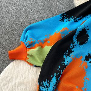 Completo Casual Comodo Due Pezzi da Donna con Top e Pantaloni Stampati in Maglia Abbigliamento Americano all'Ingrosso - Product Image 5